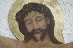 Christus auf Stahlblech gefasst