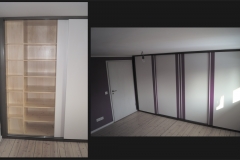 Kleiderschrank in weiß Lack und Farbe